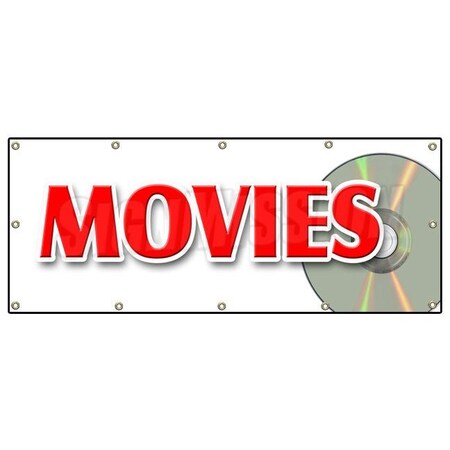 Signmission MOVIES BANNER SIGN theatre motion picture cinema watch popcorn flick B-120 Movies